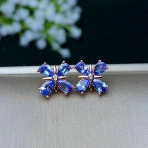 Elegant Blue Flower Earrings